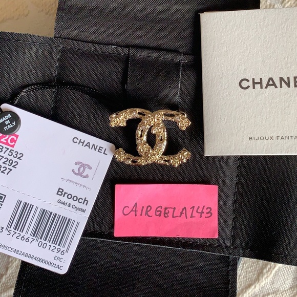 Chanel 22C Brooch Camellia with Crystals - Picture 5 of 13